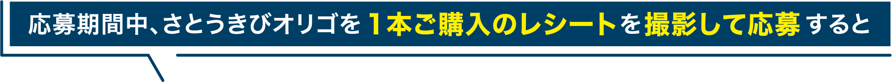 応募期間中、さとうきびオリゴを1本ご購入のレシートを撮影して応募すると
